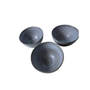 Set of 3- HOTEL COLLECTION Blue Gray Olaria Not Round Moonstone 6" Soup Bowl